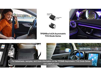 TPSMB 非對稱 TVS 二極體可降低 12V 電池系統的導通損耗與 BOM 成本